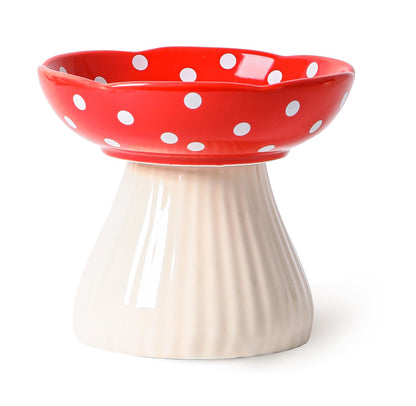 PETSARY | Mushroom Munch: Elevated Ceramic Pet Bowl