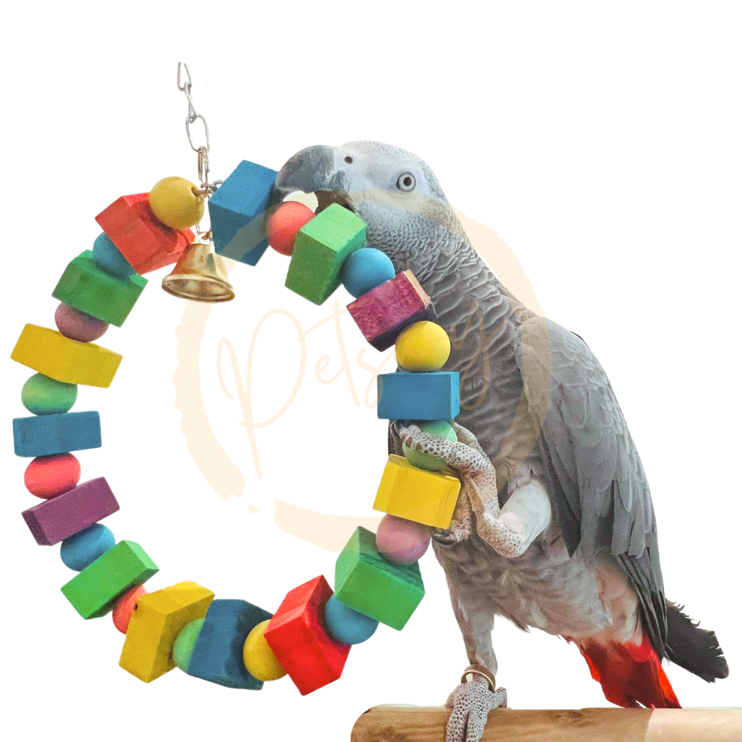 Round Wood Parrot Chew Toy