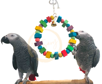 Round Wood Parrot Chew Toy