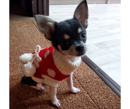 Polka Dot Pom Pom Knitted Christmas Sweater