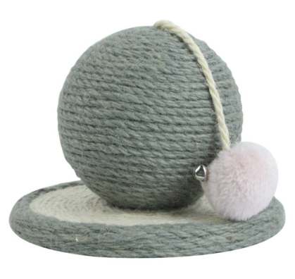 Grey Cat Scratching Post, Cat Scratcher with Sisal Rope