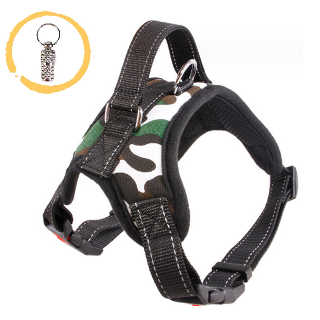 Heavy Duty Padded No Pull Pet Safety Harness (Camo, S/M/L/XL)