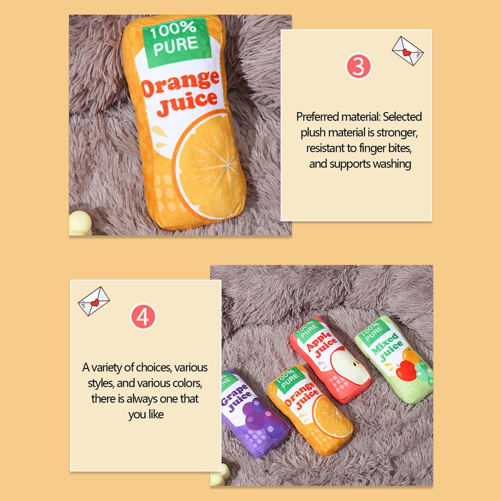 Orange Juice Plush Pet Toy