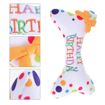 Paw-ty Time Delight: Squeaky Plush Birthday Toys for Dogs