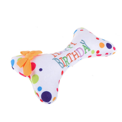 Paw-ty Time Delight: Squeaky Plush Birthday Toys for Dogs