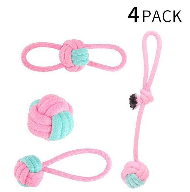 Pink Rope Toys - Set of 4